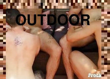 Naughty Gay Hunks Raw Breeds In Outdoor Foursome