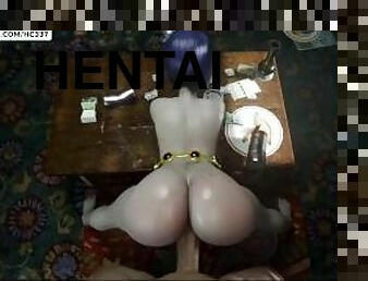 culo, anal, adolescente, hentai, polla