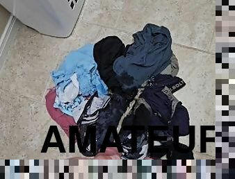 Laundry on the floor AGAIN? POV Pissing and talking
