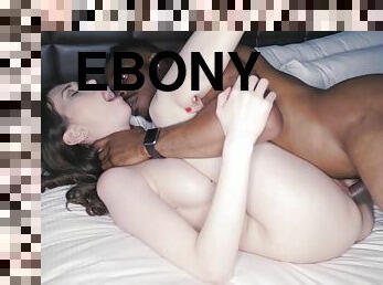 Lewd nymph gets plowed by huge ebony cock interracial porn